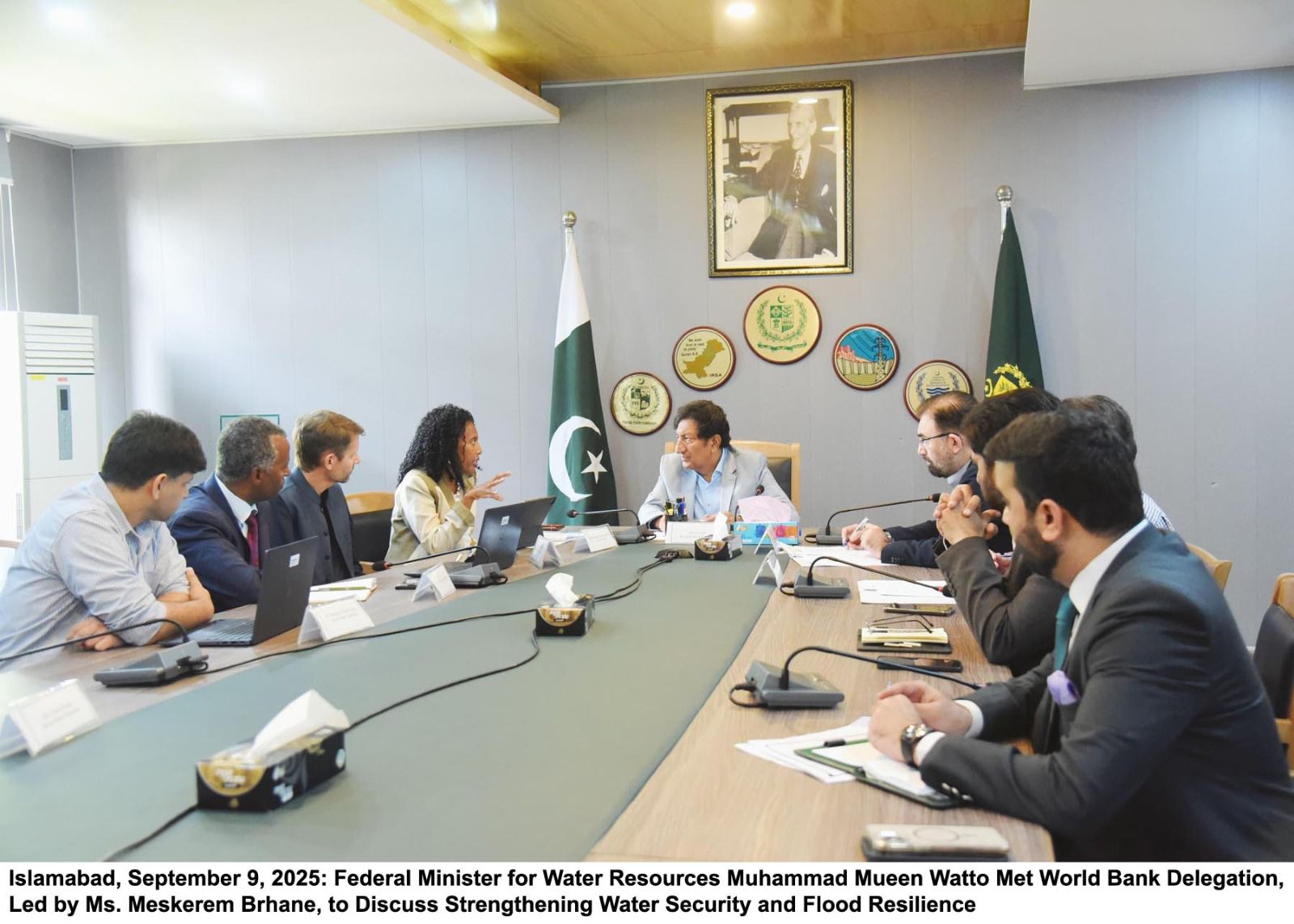 Islamabad, September 9, 2025: Federal Minister for Water Resources Muhammad Mueen Watto Met World Bank Delegation, Led by Ms. Meskerem Brhane, to Discuss Strengthening Water Security and Flood Resilience